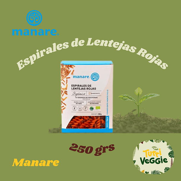 Espirales de Lentejas Rojas orgánicas 250 g