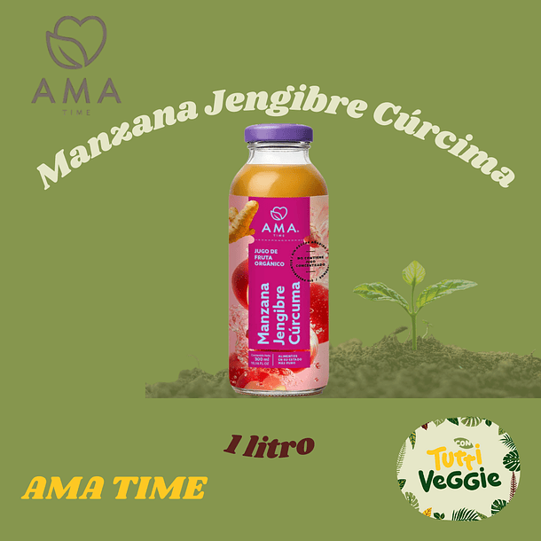 Jugo Manzana Jengibre Cúrcuma Orgánico 1 litro