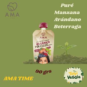 Puré Manzana Arándano Betarraga Orgánico 90 grs