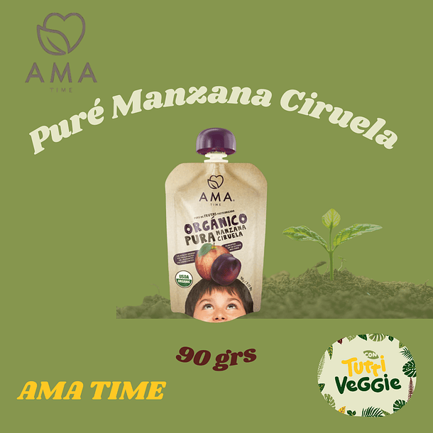 Puré Manzana Ciruela Orgánico 90 grs
