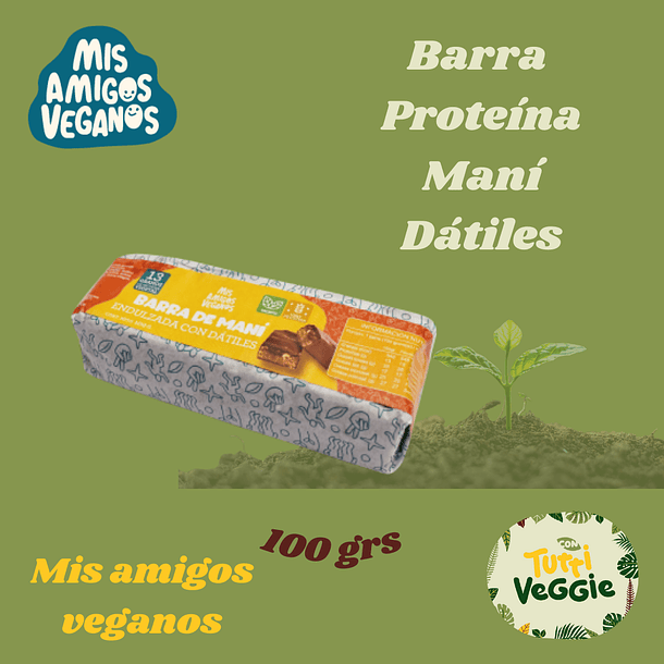 Barra de proteína con maní y dátiles 100gr