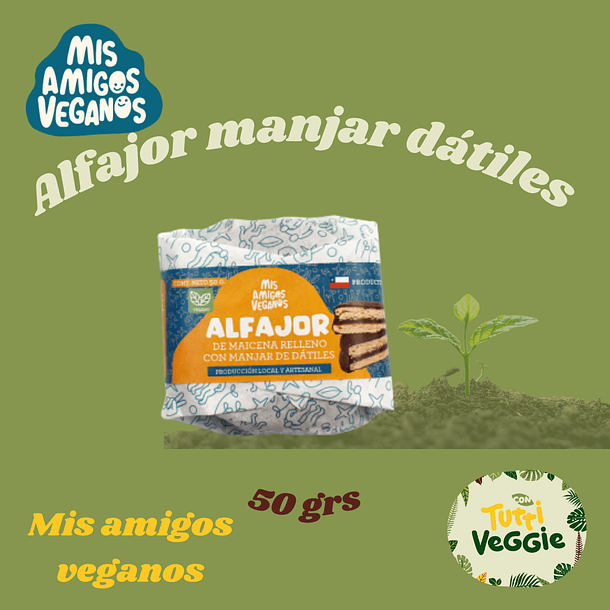 Alfajor relleno de manjar de dátiles