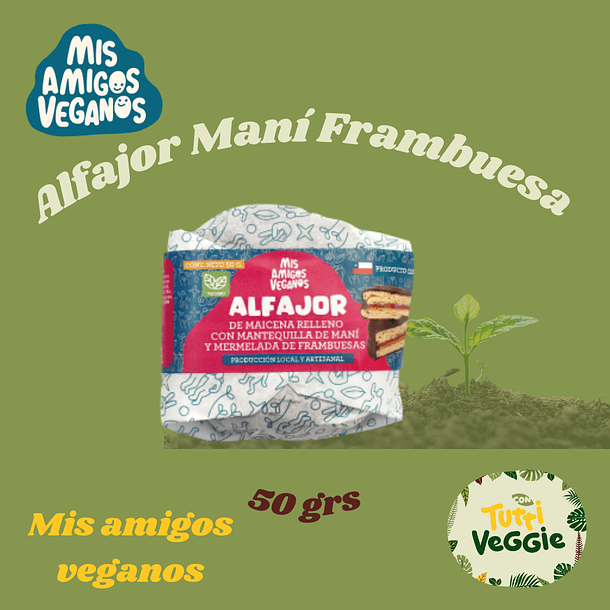 Alfajor relleno de  mermelada de frambuesas