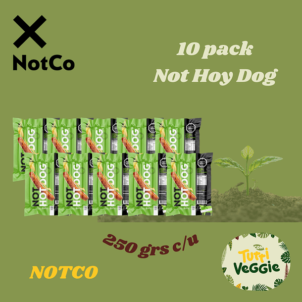 10 pack Not Hoy Dog 250 grs c/u
