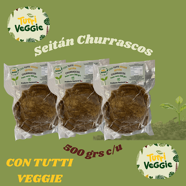 Pack 3 Seitán en Churrascos 500 grs c/u