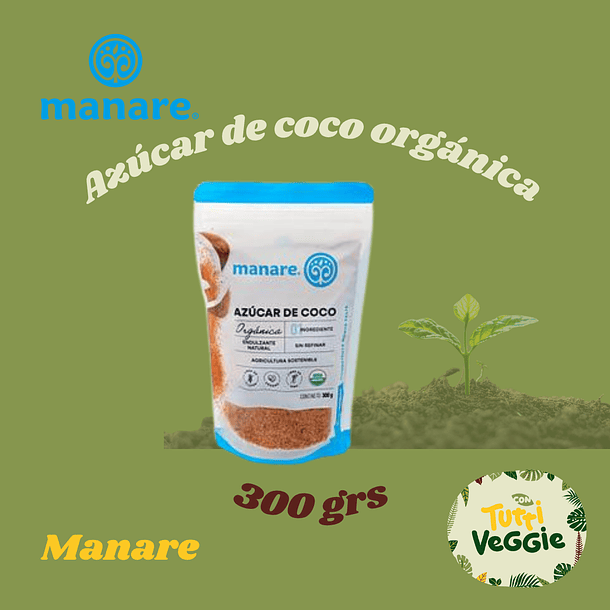 Azúcar de coco orgánica 300 g Manare