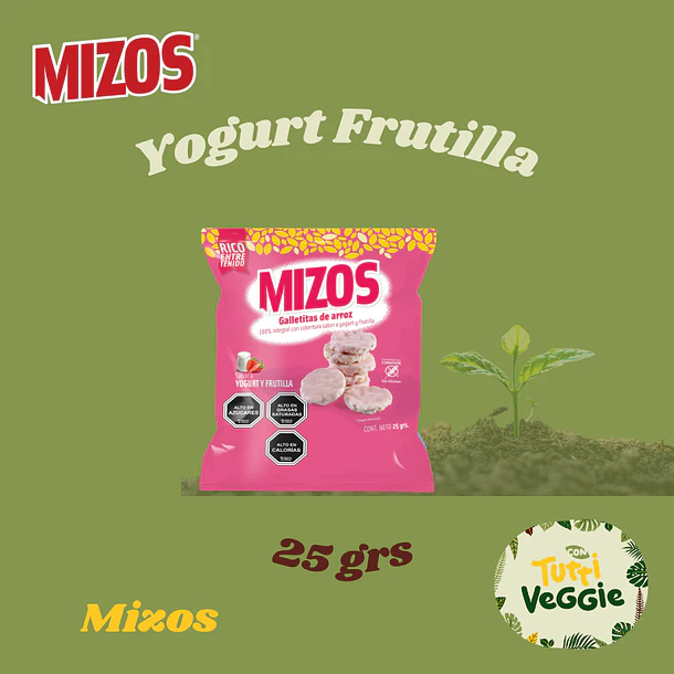 Galletas de Arroz Mizos Yoghurt Frutilla 25 g 1