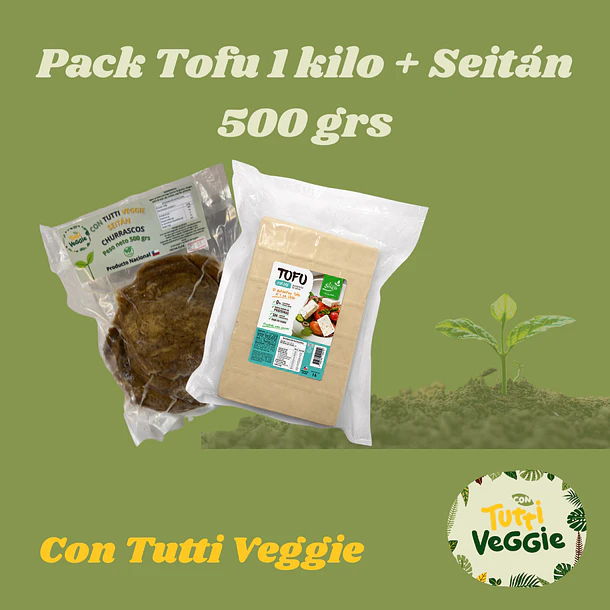 Pack Tofu 1 Kilo + Seitán Churrascos 500 grs