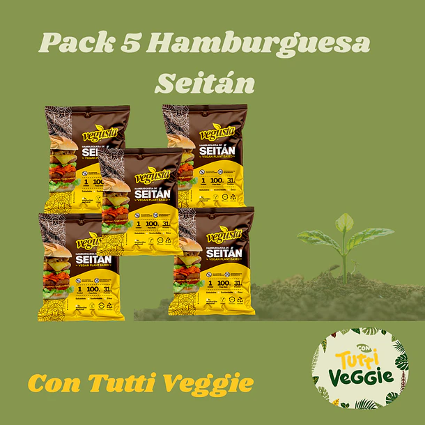 Pack 5 Hamburguesas de Seitán 