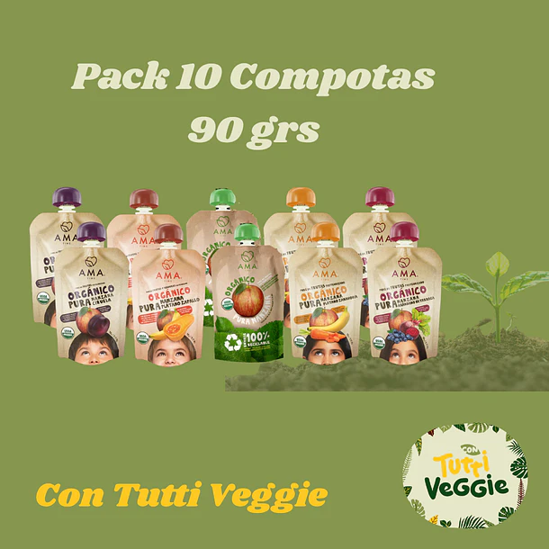 Pack 10 Compotas 90 grs