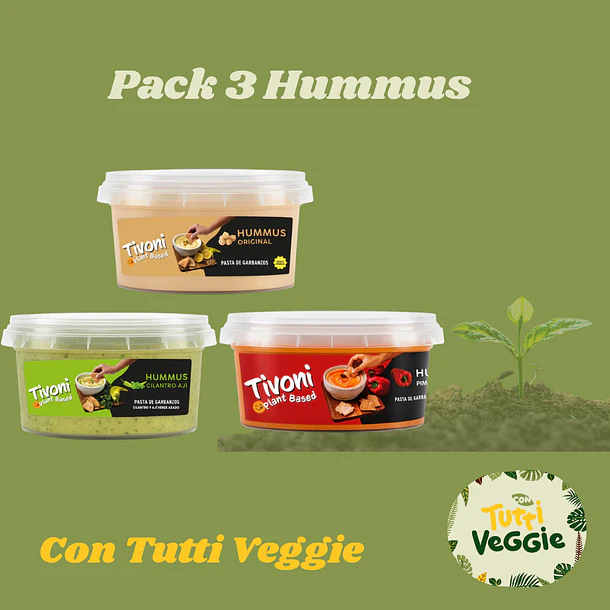 Pack 3 Hummus Tivoni  300grs c/u