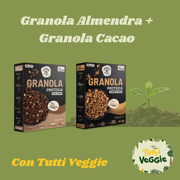 Granola Almendras + Granola Cacao 300grs c/u
