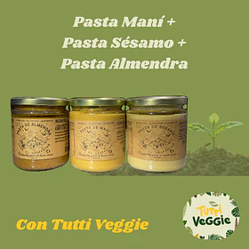 Pasta Maní + Pasta Sésamo + Pasta Almendra 400grs c/u