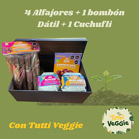 4 Alfajores + 1 bombón Dátil + 1 Cuchufli