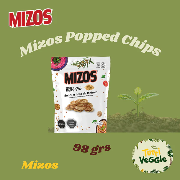 Popped Chips de Lentejas con Tomate y Albahaca - 98 gr