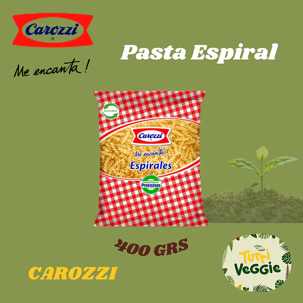 Pasta Espiral N°49 Carozzi 400 grs