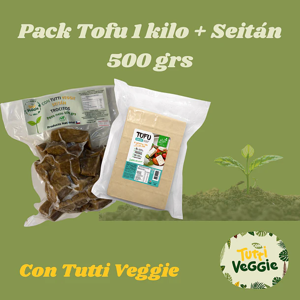 Pack Tofu 1 Kilo + Seitán Trocitos 500 grs