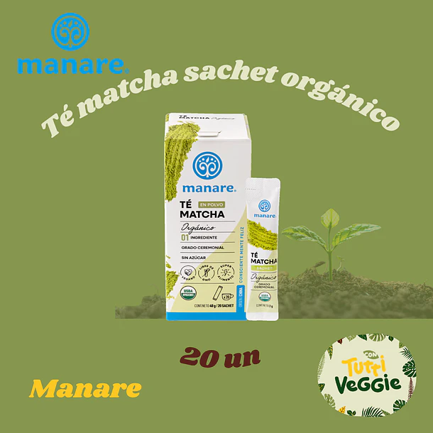 Té matcha sachet orgánico 20 un Manare