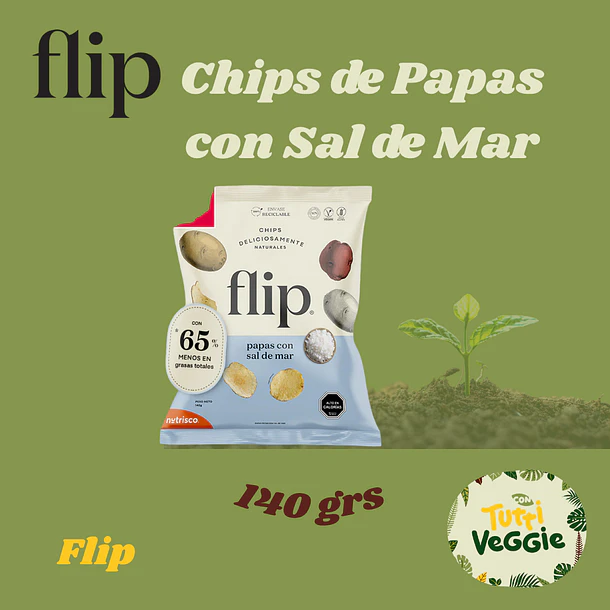 Papas Chips Flip Sabor Sal de Mar