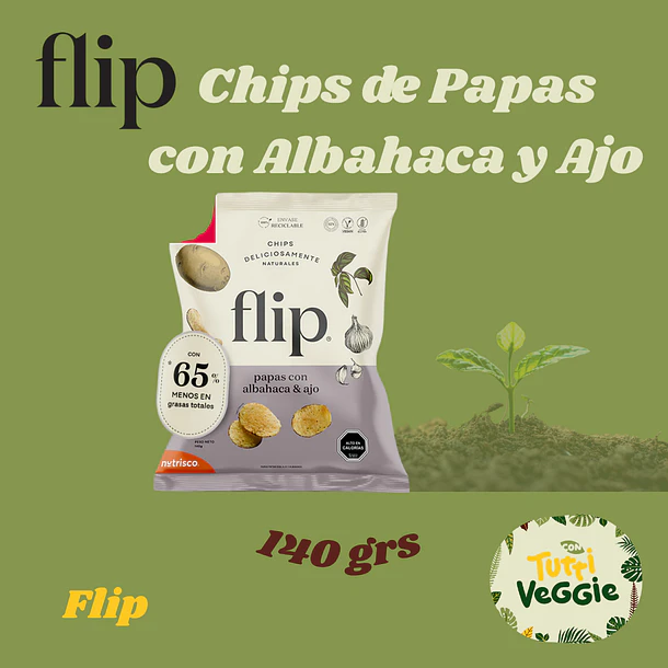 Papas Chips Flip Sabor Ajo Albahaca