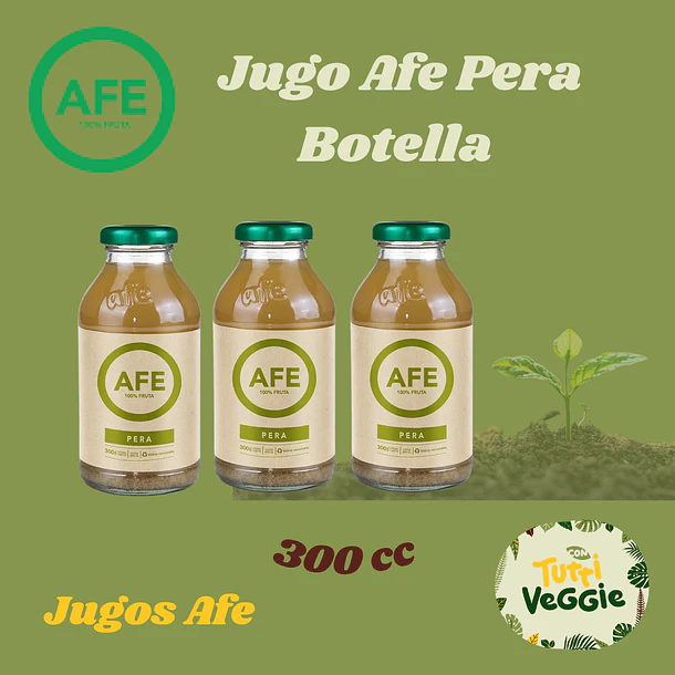Pack 3 / Jugo Afe Pera Botella 300 cc