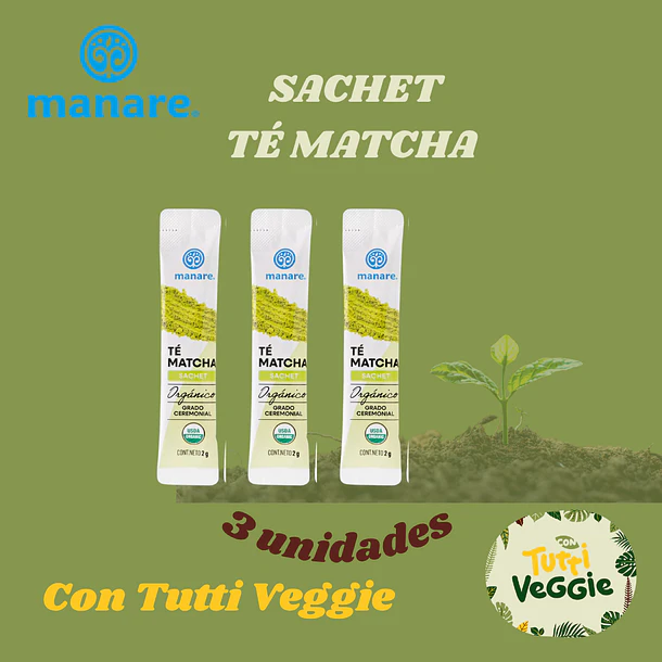 Té Matcha Sachet Orgánico (3u) Manare