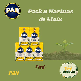Pack 5 Harina De Maíz Pan Blanco (1kg C/u)