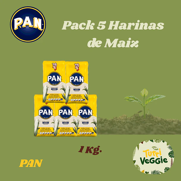 Pack 5 Harina De Maíz Pan Blanco (1kg C/u) 1
