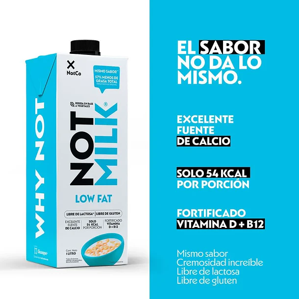Bebida Vegetal Notmilk Low Fat 12x 1L 3