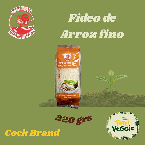Fideos de Arroz Fino Cock Brand 220 g