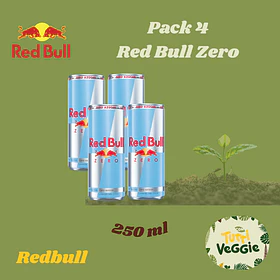 Pack 4 Bebidas Energéticas Red Bull Zero 250 ml