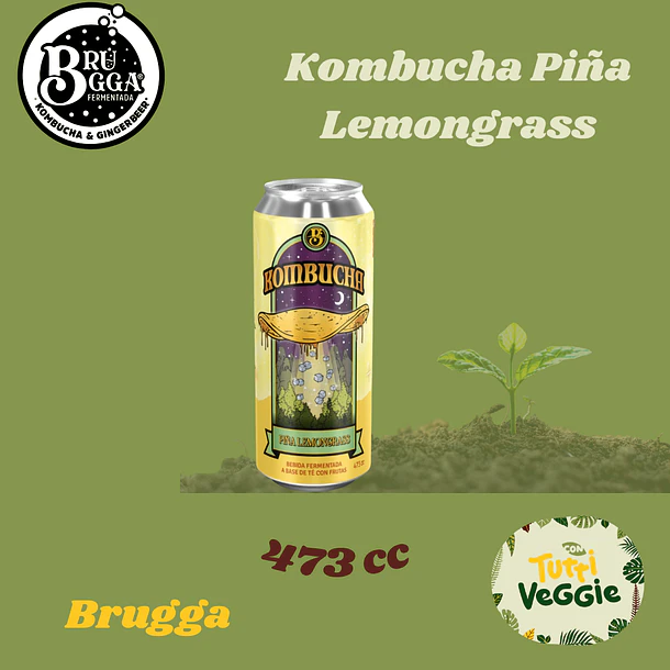 Kombucha Piña Lemongrass 473cc