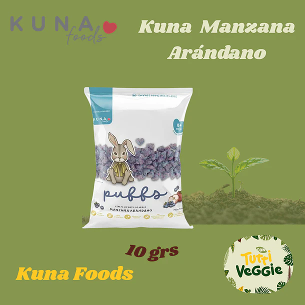 Puffs Kuna Foods Manzana Arándano 10 grs