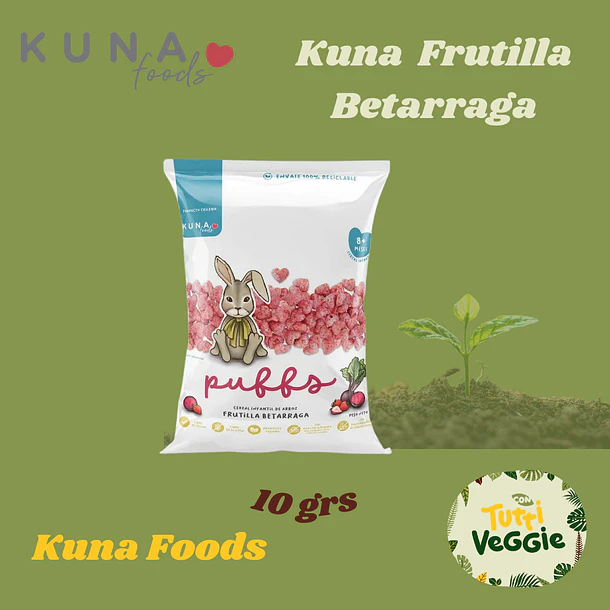 Puffs Kuna Foods Frutilla Betarraga 10 grs