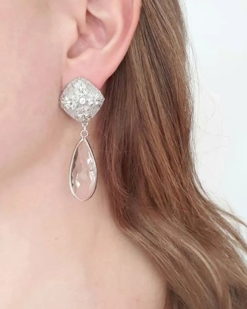 Aros vintage cristal transparente 3