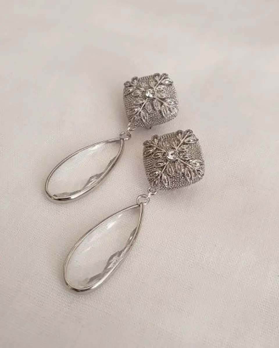 Aros vintage cristal transparente 2