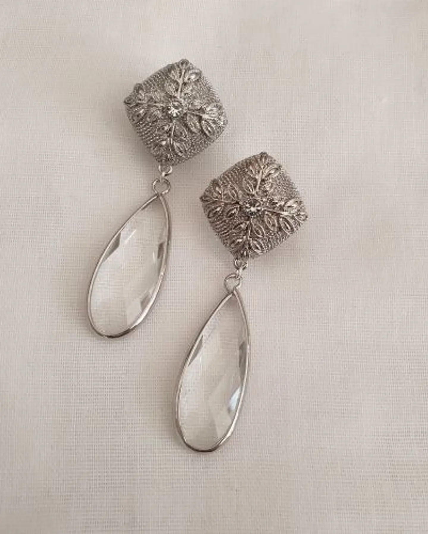 Aros vintage cristal transparente 4
