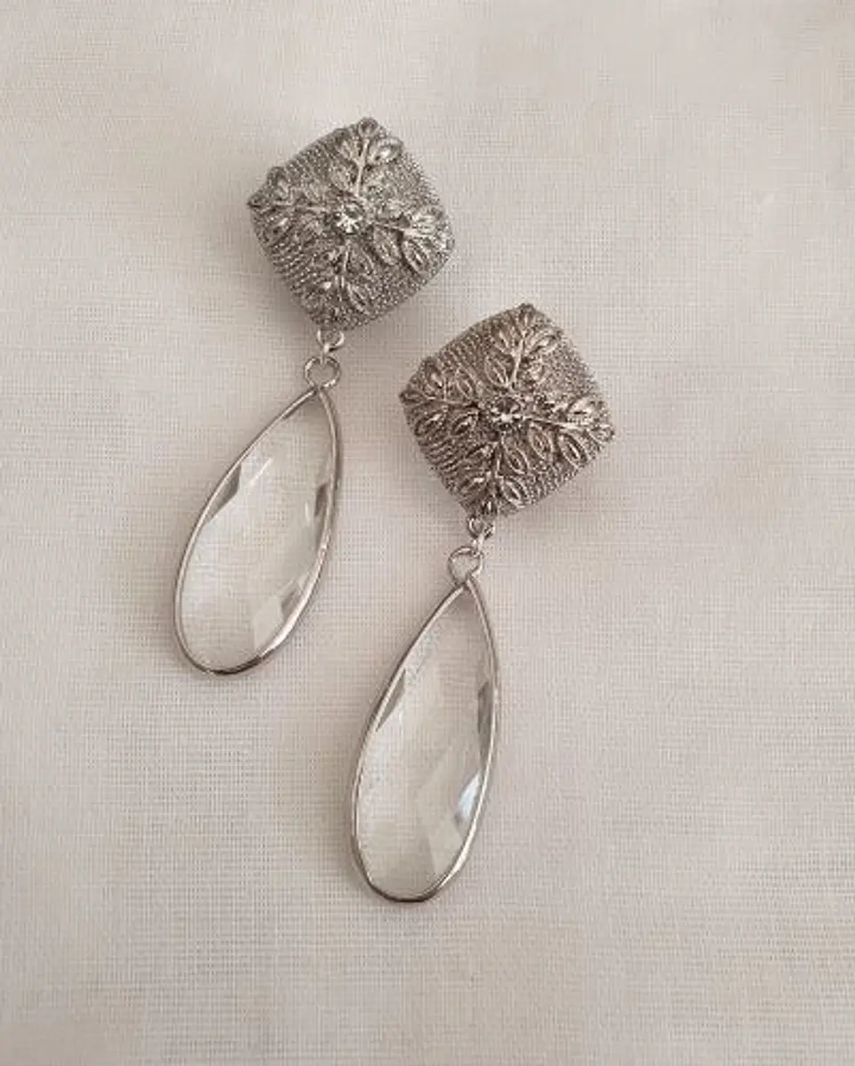 Aros vintage cristal transparente 4