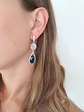 Aros circonita y cristal azul - Miniatura 5