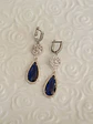 Aros circonita y cristal azul - Miniatura 4