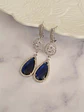Aros circonita y cristal azul - Miniatura 2