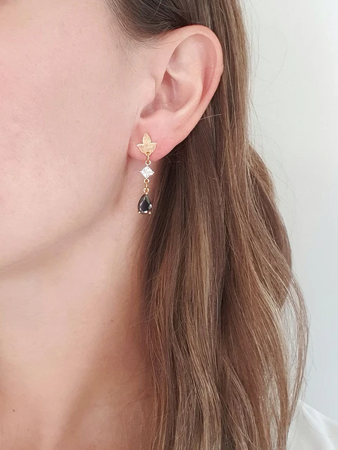 Aros brillito y cristal nergo