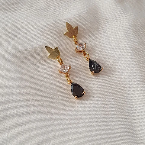 Aros brillito y cristal nergo