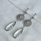 Aros largos con circonitas y cristal transparente - Miniatura 1
