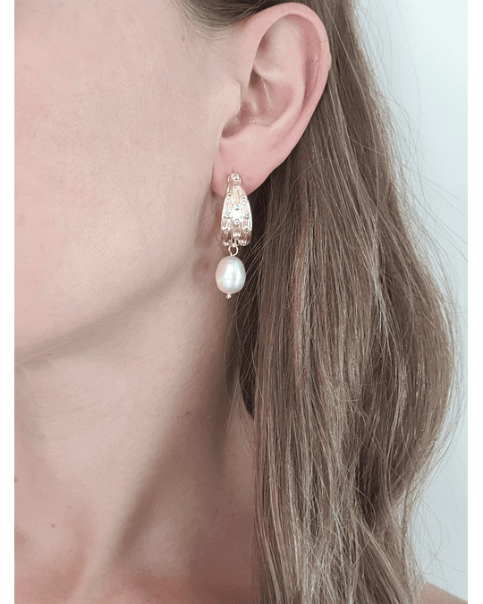 Argolla circonitas y perla natural
