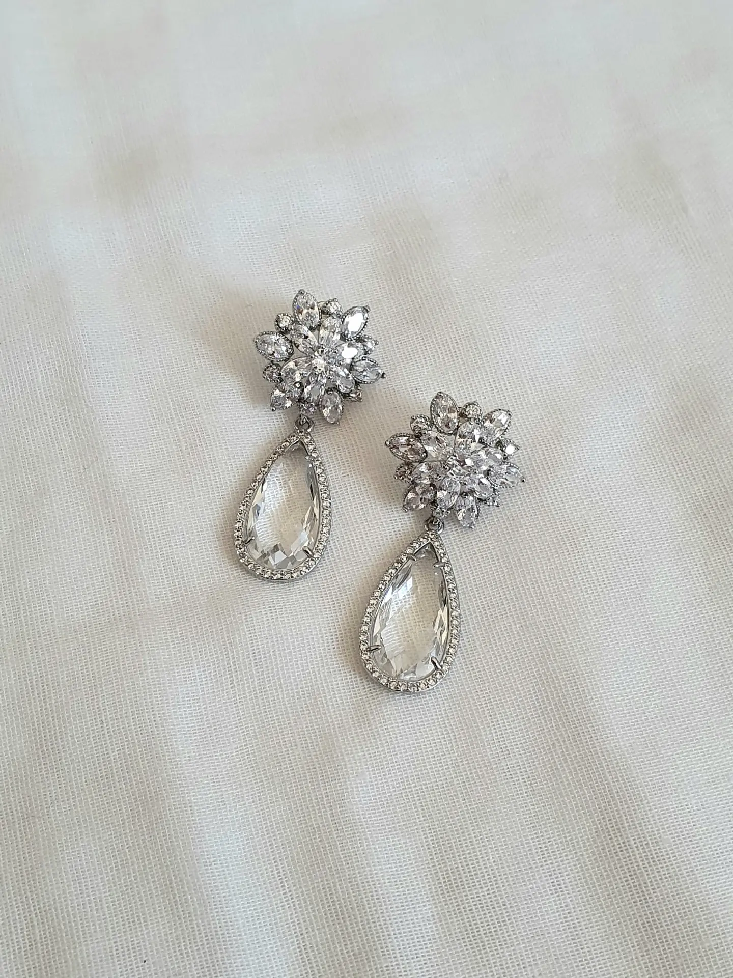 Aros con circonitas y cristal transparente 4