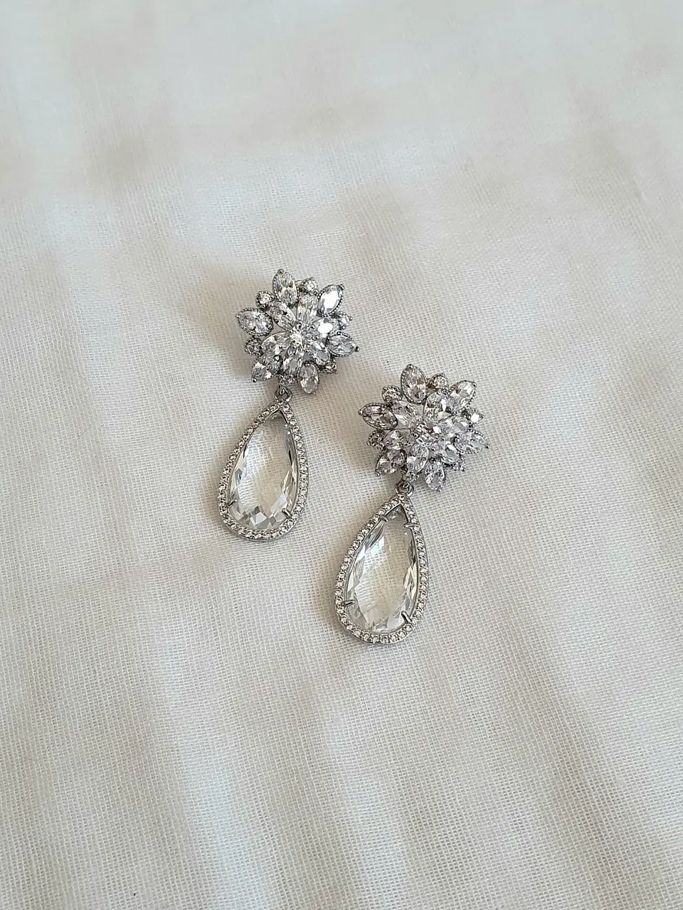 Aros con circonitas y cristal transparente 4