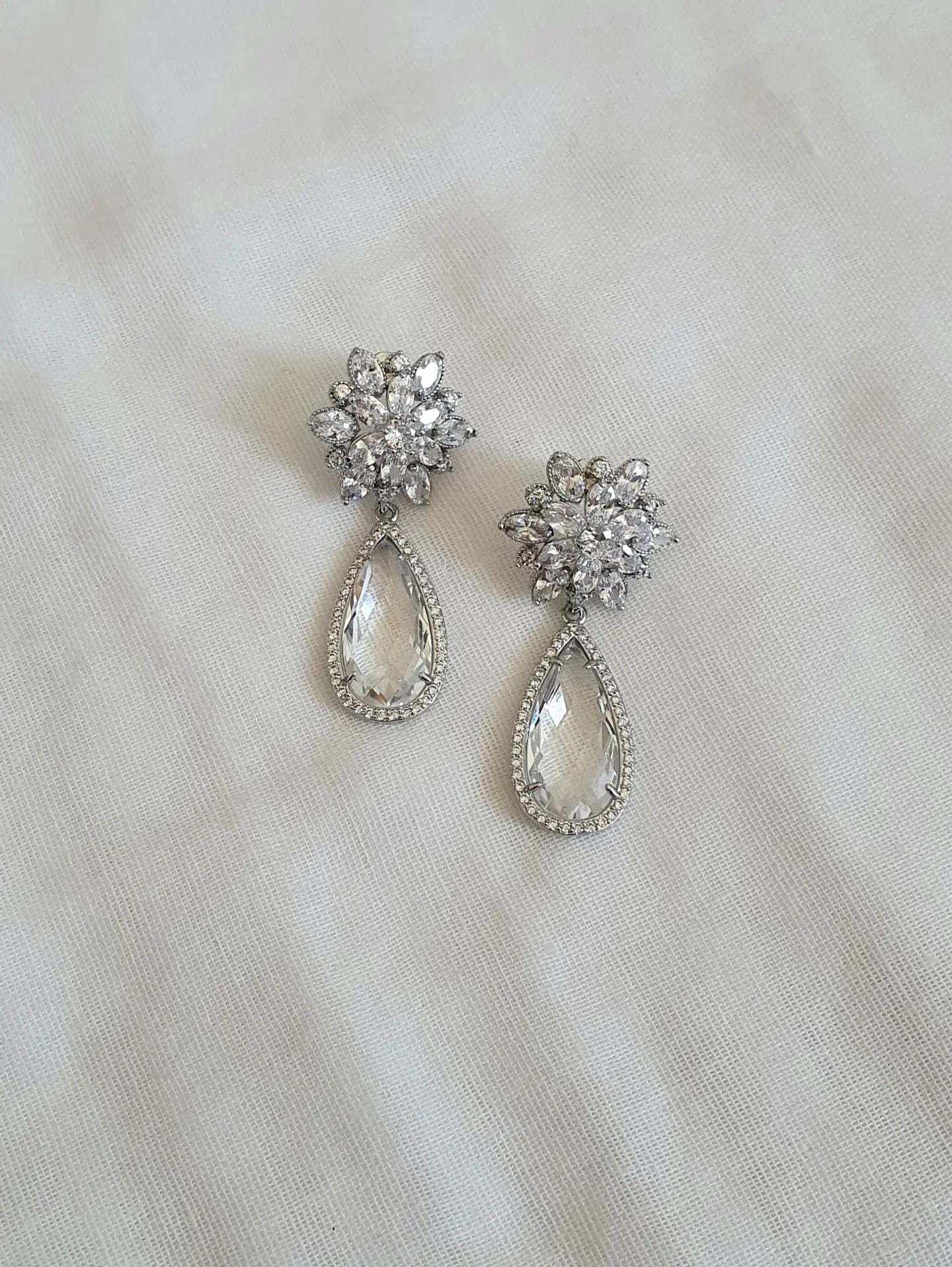 Aros con circonitas y cristal transparente 3