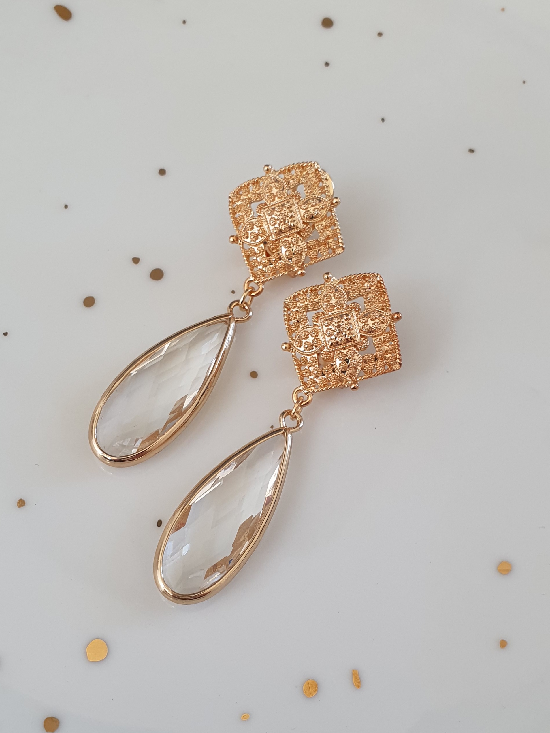 Aros de cristal largo ajustable