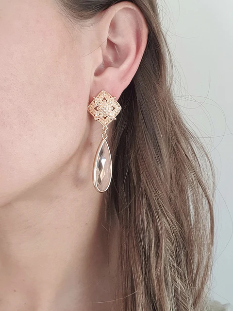 Aros cristal largo